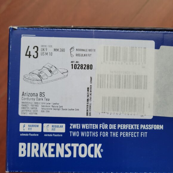 Birkenstock Arizona Suede Leather Embossed - Corduroy Dark Tea - Picture 7 of 7